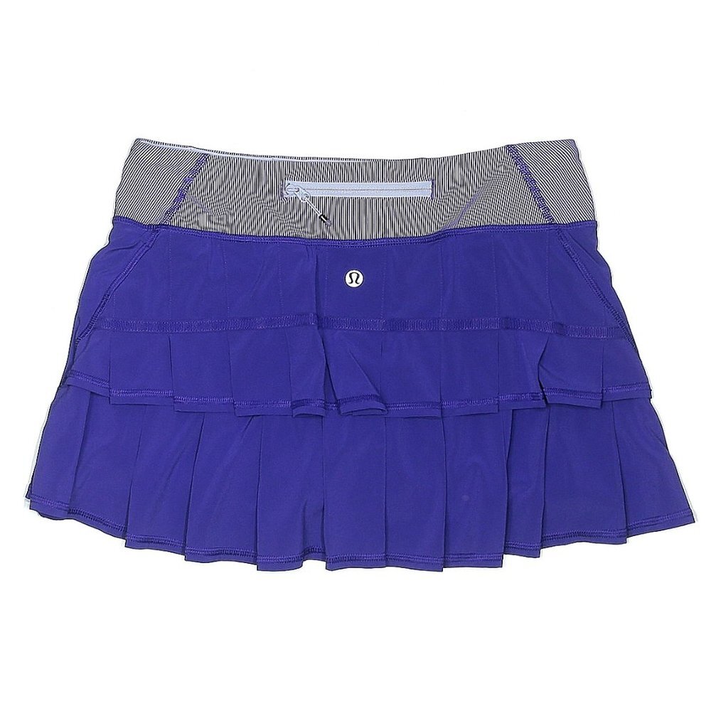 Lululemon Skort Pace Setter tennis Skirt Bruised Berry stripe Purple sz 4
